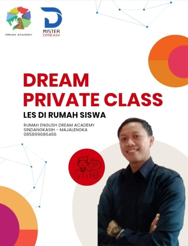 Brosur Dream Private Class les bahasa Inggris di rumah siswa