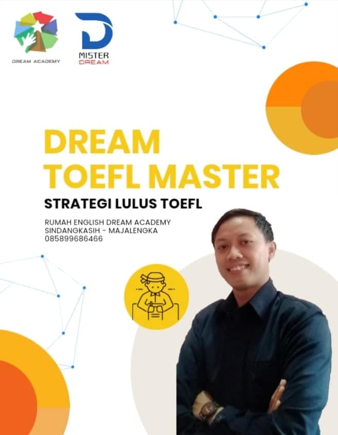 Brosur Dream TOEFL Master strategi lulus TOEFL di Majalengka